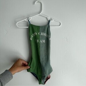 Bobo Choses Two-Tone Swimsuit in Green and Gray